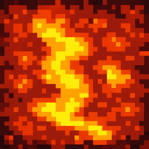 Genera una imagen de lava pixel.
In-Game asset.  2d.  High contrast.  No shadows