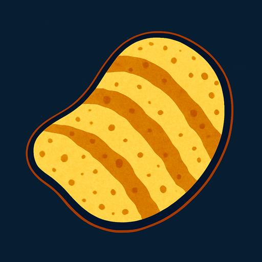 A potato chip.
In-Game asset.  2d.  High contrast.  No shadows