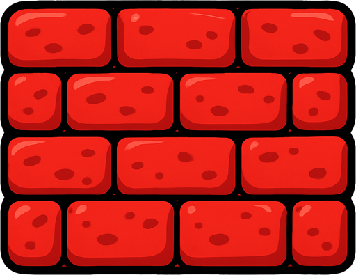 kırmızı lastik duvar.
In-Game asset.  2d.  High contrast.  No shadows