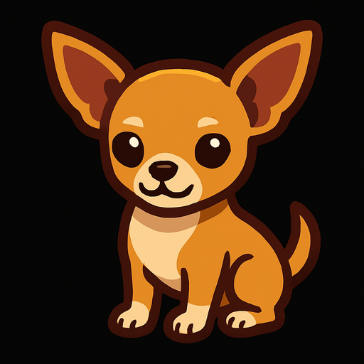 Chihuahua.
In-Game asset.  2d.  High contrast.  No shadows