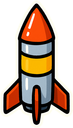 Tiny missile pointing up.
In-Game asset.  2d.  High contrast.  No shadows
