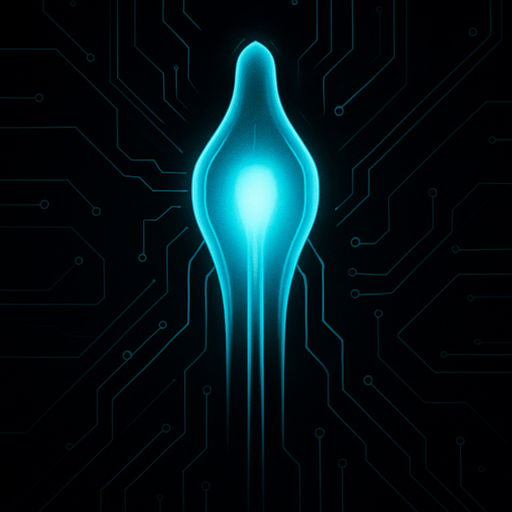 topdown view, sleek fast-moving digital virus, straight vertical shape, bright cyan core, smooth streamlined body, minimal circuit-like lines, futuristic minimal design, fits motherboard environment
In-Game asset.  2d.  High contrast.  No shadows