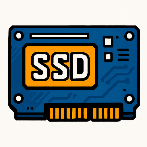 SSD bilgisayar Parçası.
In-Game asset.  2d.  High contrast.  No shadows