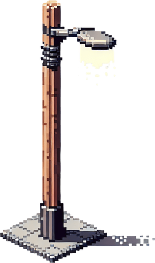 lateral view of a wooden mordern street lamp post...
video game sprite