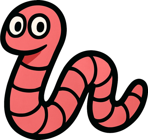 Worm.
In-Game asset.  2d.  High contrast.  No shadows
