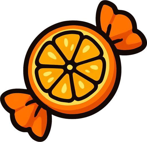 candy orange.
In-Game asset.  2d.  High contrast.  No shadows