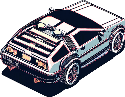 The car emits lights from the headlights