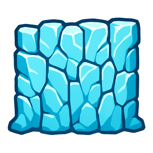 Ice wall.
In-Game asset.  2d.  High contrast.  No shadows