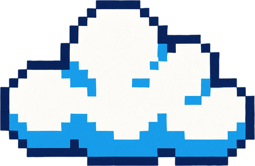 One Cloud style pixel art.
2d.  High contrast.  No shadows