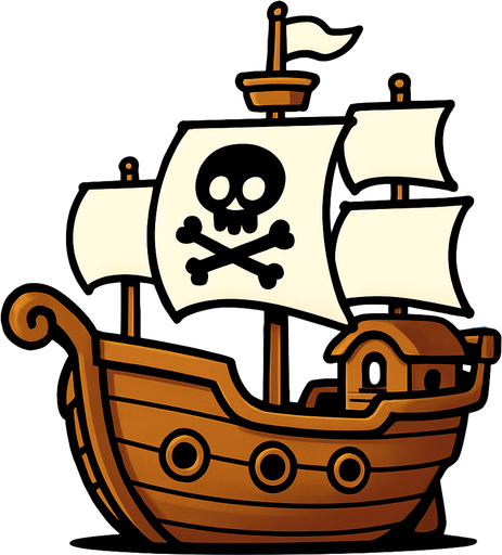 3d pixar tarzı korsan gemisi beyaz renk.
In-Game asset.  2d.  High contrast.  No shadows