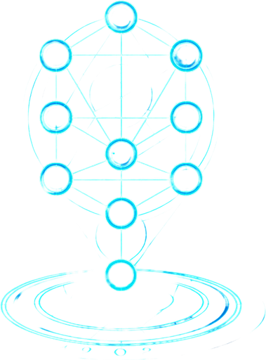 Magical spell effect 3d cyberpunk hologram sacred geometry diagram tree of life