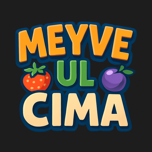 "Meyve Ul Cima"
 text logo.
In-Game asset.  2d.  High contrast.  No shadows