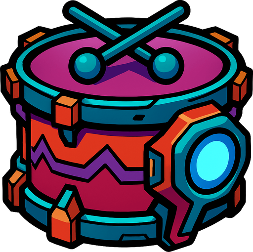Tambor evolucionado.
In-Game asset.  2d.  High contrast.  No shadows