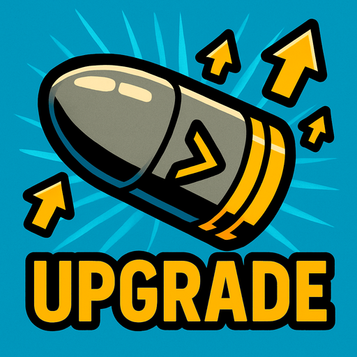Upgrade power bullet.
In-Game asset.  2d.  High contrast.  No shadows