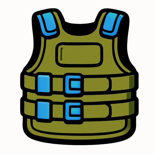 chaleco antibalas.
In-Game asset.  2d.  High contrast.  No shadows
