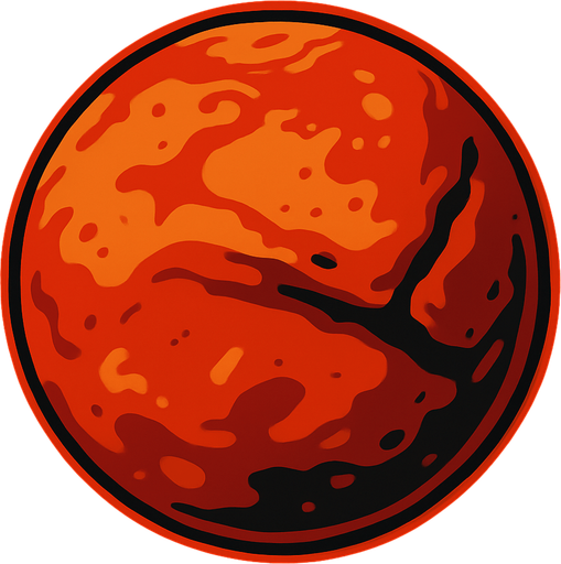 Mars.
In-Game asset.  2d.  High contrast.  No shadows