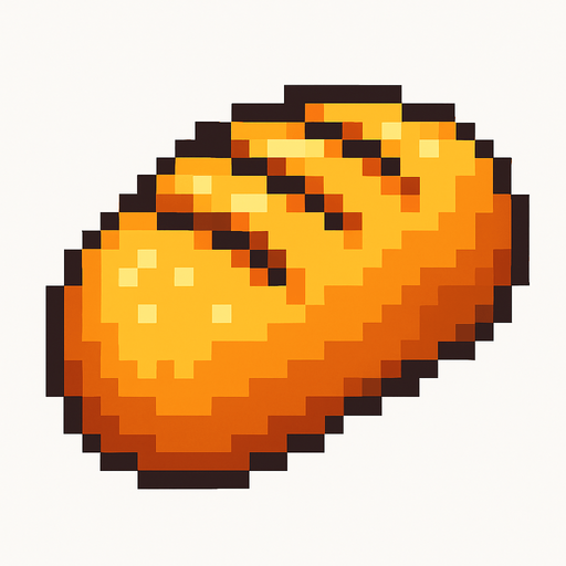 pan de pixeles.
In-Game asset.  2d.  High contrast.  No shadows