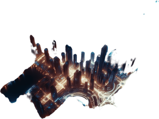 The lights of a futuristic city in the dark at night. Very high above it looking straight down like from an airplane or a map. Background for an endlessly scrolling game..
Single Game Texture. In-Game asset. 2d. Blank background. High contrast. No shadows.