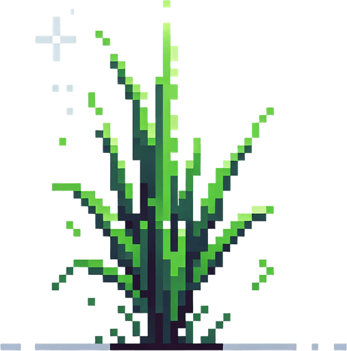 pixelart of a single blade of grass.
2d sprite, white background