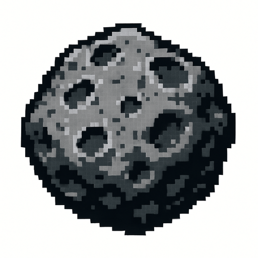 A BIG GRAY ASTEROID.
In-Game asset.  2d.  High contrast.  No shadows. Retro 8bt