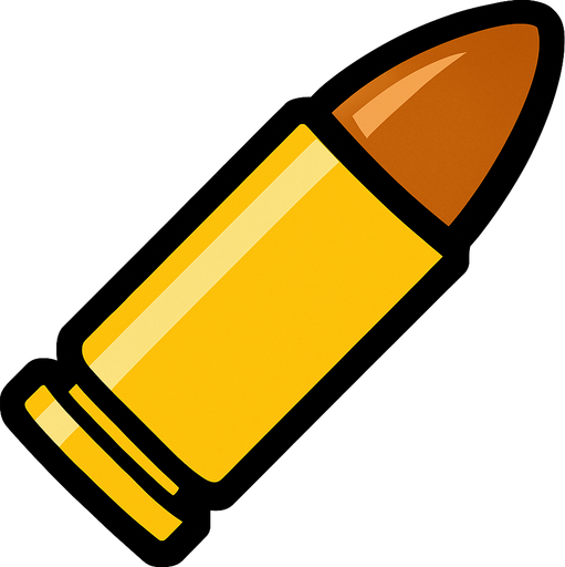 bullet.
In-Game asset.  2d.  High contrast.  No shadows