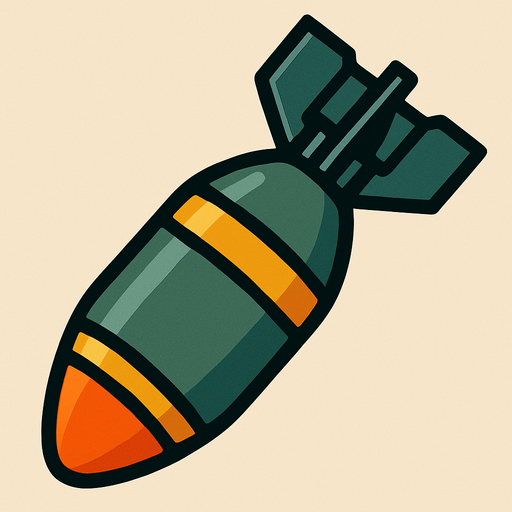 uçak bombası resmi.
In-Game asset.  2d.  High contrast.  No shadows