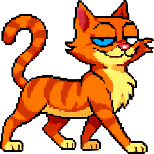 puedes cambiar la posicion de las patas, es decir las que estan atras pasan adelante y viceversa, con el mismo estilo pixel art de la foto original y fondo azul