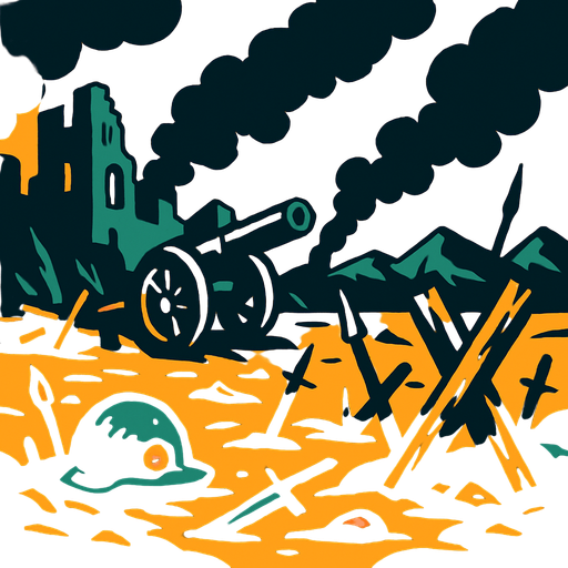 Savaş alanı.
In-Game asset.  2d.  High contrast.  No shadows