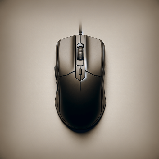 computer mouse top view.
Single Game Texture. In-Game asset. 2d. Blank background. High contrast. No shadows.