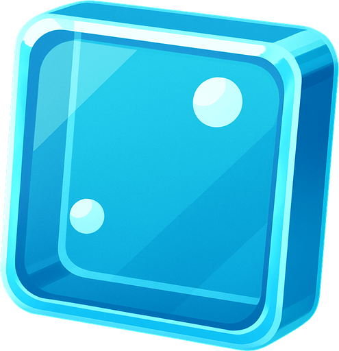 3d piksar tarzı şeffaf kare.
In-Game asset.  2d.  High contrast.  No shadows