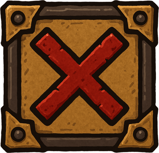 medieval X close button.
In-Game asset.  2d.  High contrast.  No shadows