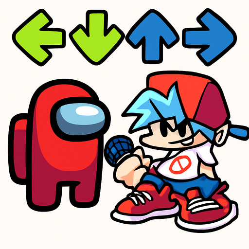 FNF among Us.
In-Game asset.  2d.  High contrast.  No shadows