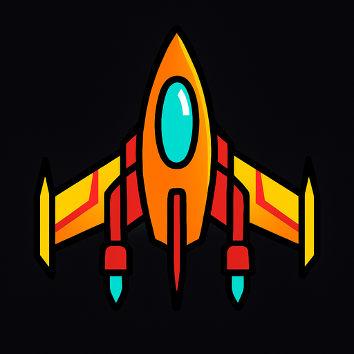 Player space shooter.
In-Game asset.  2d.  High contrast.  No shadows