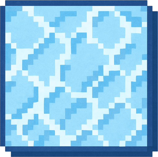 Make a 2D top down pixelated flat image of ice.
In-Game asset.  2d.  High contrast.  No shadows
