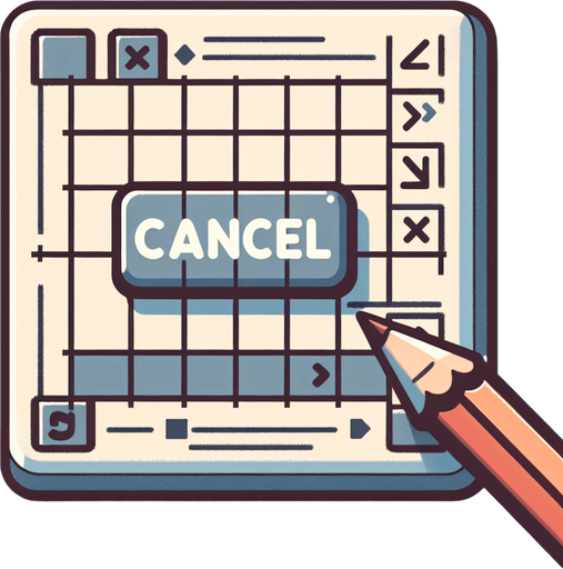 The word "Cancel".
Single Game Texture. In-Game asset. 2d. Blank background. High contrast. No shadows.