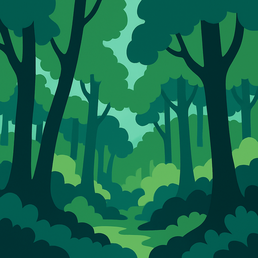 Fond d'écran forêt.
In-Game asset.  2d.  High contrast.  No shadows