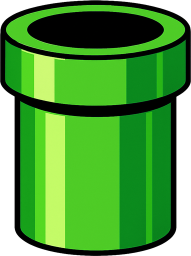 Green pipe.
In-Game asset.  2d.  High contrast.  No shadows