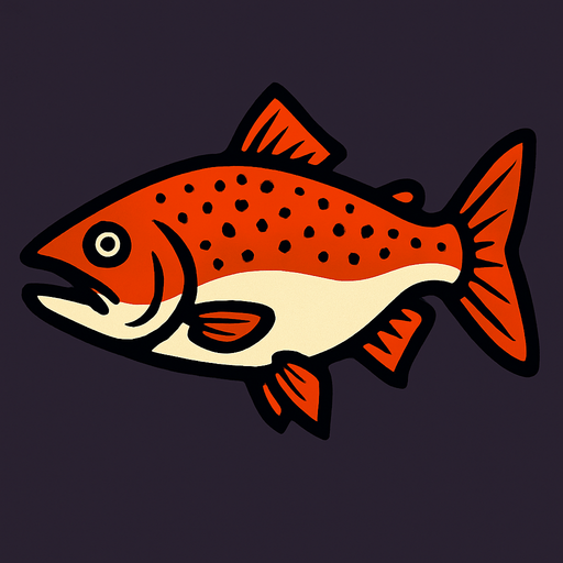 Salmon.
In-Game asset.  2d.  High contrast.  No shadows