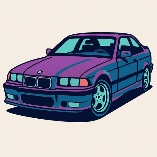 BMW e36.
In-Game asset.  2d.  High contrast.  No shadows