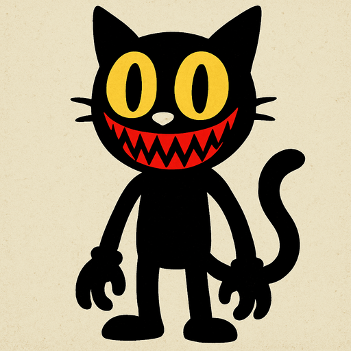 the scary cartoon cat.
In-Game asset.  2d.  High contrast.  No shadows
