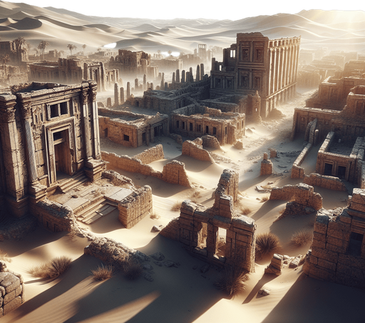 ruins of an ancient city in the desert