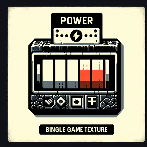 A power bar Single Game Texture. In-Game asset. 2d. Blank background. High contrast. No shadows.