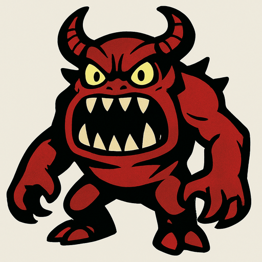 Canavar.
In-Game asset.  2d.  High contrast.  No shadows