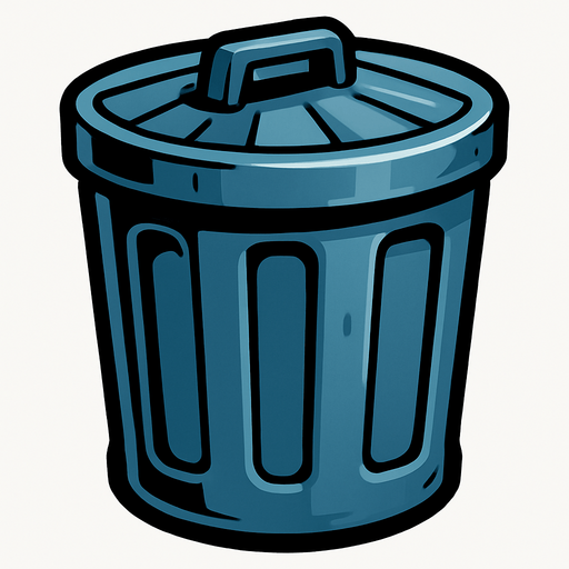 trashcan.
In-Game asset.  2d.  High contrast.  No shadows