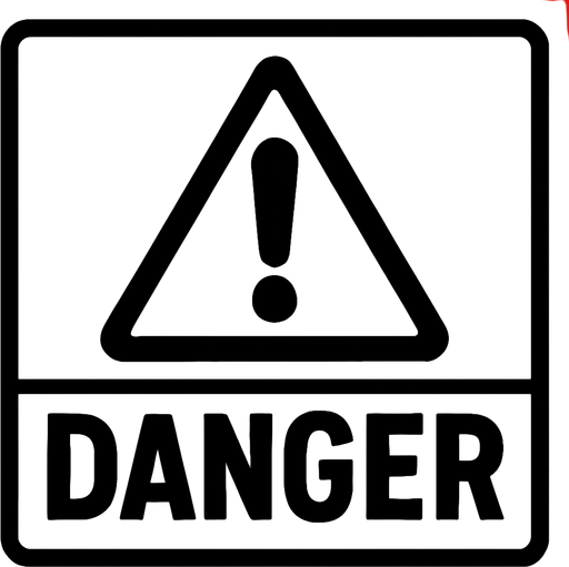 Danger.
In-Game asset.  2d.  High contrast.  No shadows