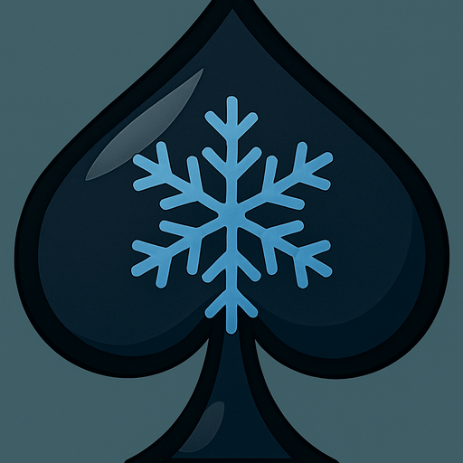 This spade with a blue snowflake in the center