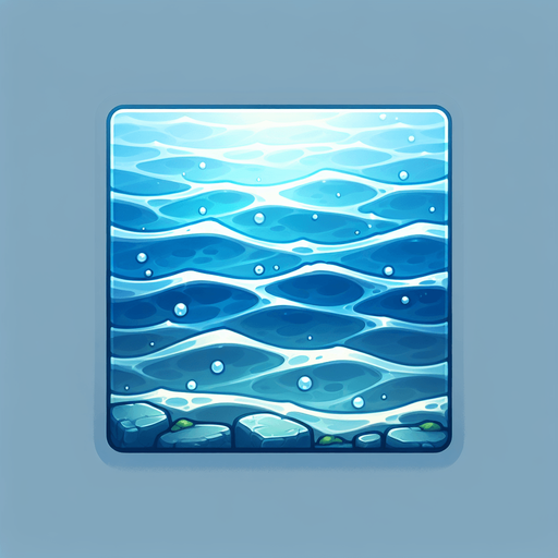 Watery background. 10x10
Game Texture. In-Game asset. 2d. Blank background. High contrast. No shadows.