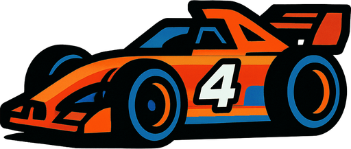 racing car.
In-Game asset.  2d.  High contrast.  No shadows