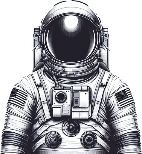 an astronaut.
Single Game Texture. In-Game asset. 2d. Blank background. High contrast. No shadows.