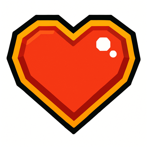 heart.
In-Game asset.  2d.  High contrast.  No shadows